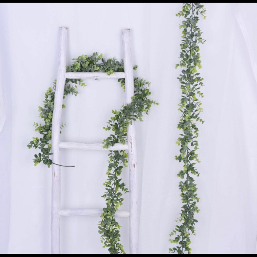 4 pack | Thick Boxwood Eucalyptus Garland Artificial Vines Greenery 24 Feet - Picture 3 of 3